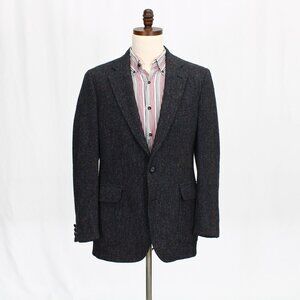 Jos. A. Bank Harris Tweed 40R Gray Solid 2-Button Sport Coat Blazer Jack…